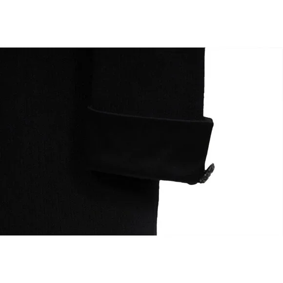 St. John Evening Womens Ribbed Coat US 2 Black Satin Knit Jacket Blazer